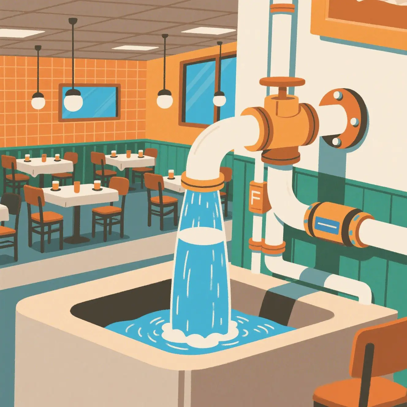 water supply system restauran